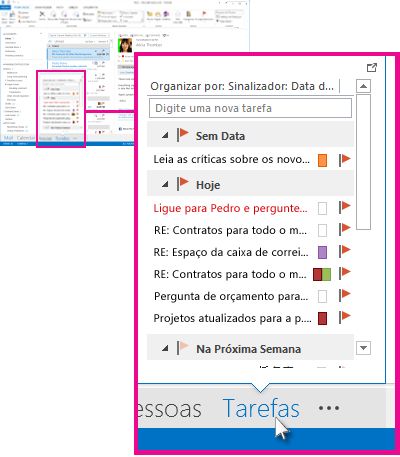 Espiada nas Tarefas na Barra de Navegação