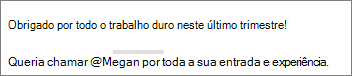 Você pode optar por mostrar apenas um nome de pessoa