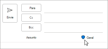 Ícone de rótulo de confidencialidade no novo email
