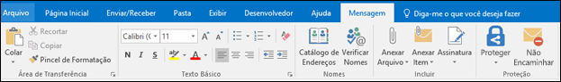 Selecione Assinatura com uma resposta ou reencaminhamento no painel de leitura.