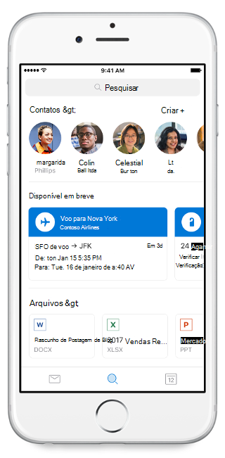 Pesquisando no Outlook Mobile