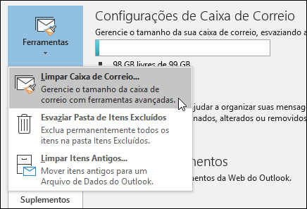 Limpeza de caixa de correio