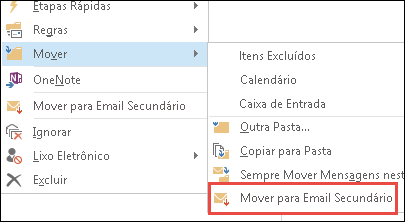 Mover para o Email secundário