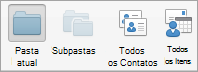 Mostra as opções de pesquisa de Contatos