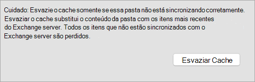 Mostra o botão de Esvaziar Cache e aviso na guia Geral