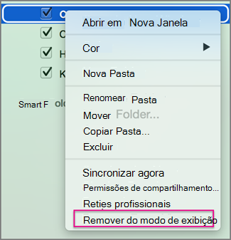 Remover da exibição