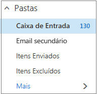 Pastas de email padrão em Favoritos