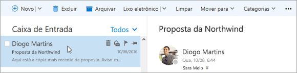 Uma captura de tela da barra de menu.