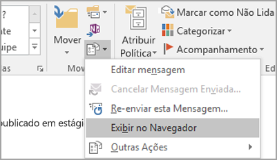 Escolha Exibir no Navegador