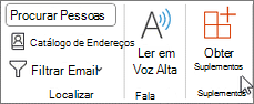 Selecione Obter Suplementos na faixa de opções.