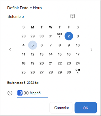 Selecione o horário