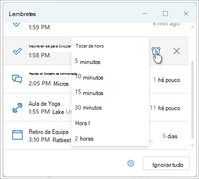 Definir lembretes na captura de tela oito do Outlook