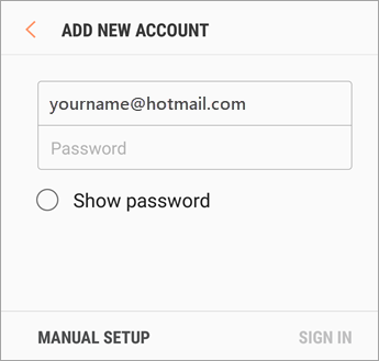 Endereço de email e senha