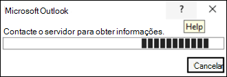 Contactar o servidor para detetar um erro de informações no Outlook clássico