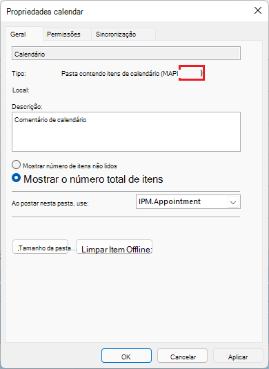 A imagem exibe a janela de propriedades da reunião do Outlook com a MAPI circulada em vermelho.