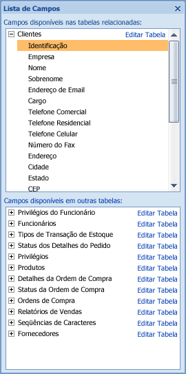 Painel Lista de Campos