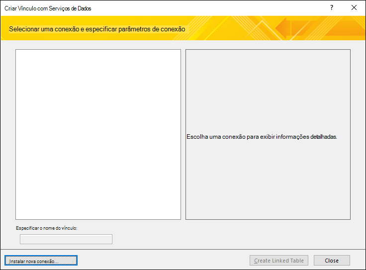 Instalando uma conexão de dados de Serviço Web
