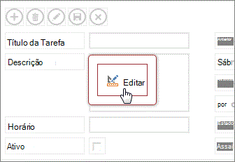 Botão Editar no modo de exibição de um aplicativo do Access.