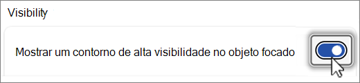 Mostrar captura de ecrã do botão de destaque de visibilidade.