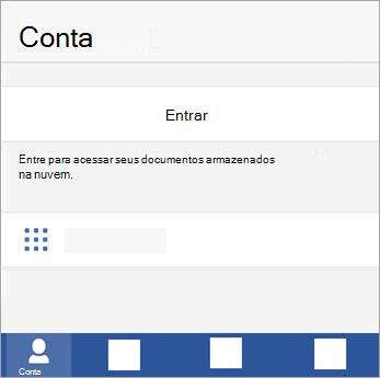 Entre com sua Conta da Microsoft ou sua conta corporativa ou de estudante do Office 365.