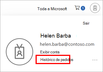 Captura de tela 2 mostrando onde entrar e exibir o histórico de pedidos de suas contas