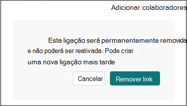 Remover formulários de ligação de colaboração