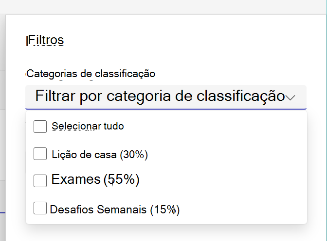 Mostra Categorias de Classificação expandidas na Lista de Atribuições