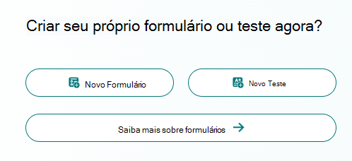 Captura de tela das novas opções de formulário.