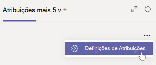 Selecione Configurações de tarefas na Guia tarefas.