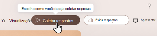 Captura de tela mostrando onde você pode definir como deseja coletar respostas no Microsoft Forms.