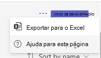 Captura de tela que mostra a opção exportar.