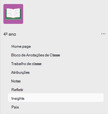 Captura de tela que mostra insights.