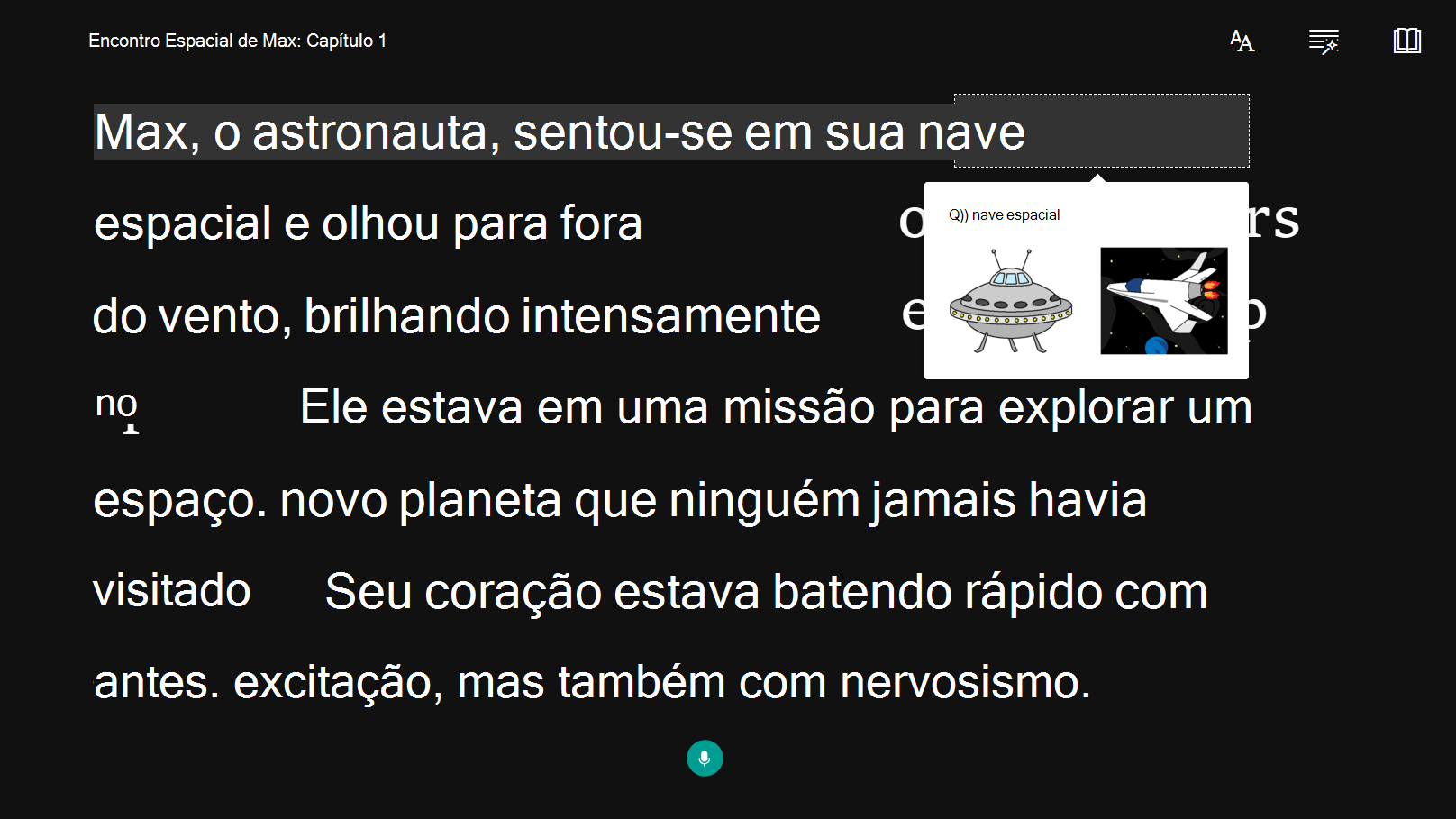 Captura de tela da opção de acessibilidade.