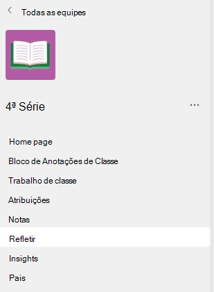 Captura de tela do menu Refelct.