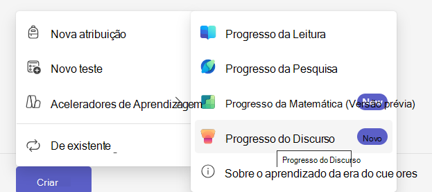 Captura de tela do Progresso do Discurso.