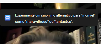 Captura de tela das recomendações de repetição.