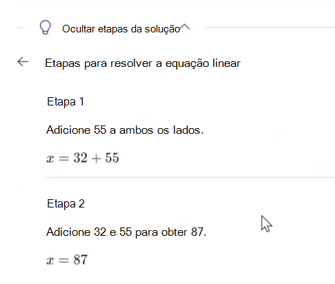 Etapas da solução