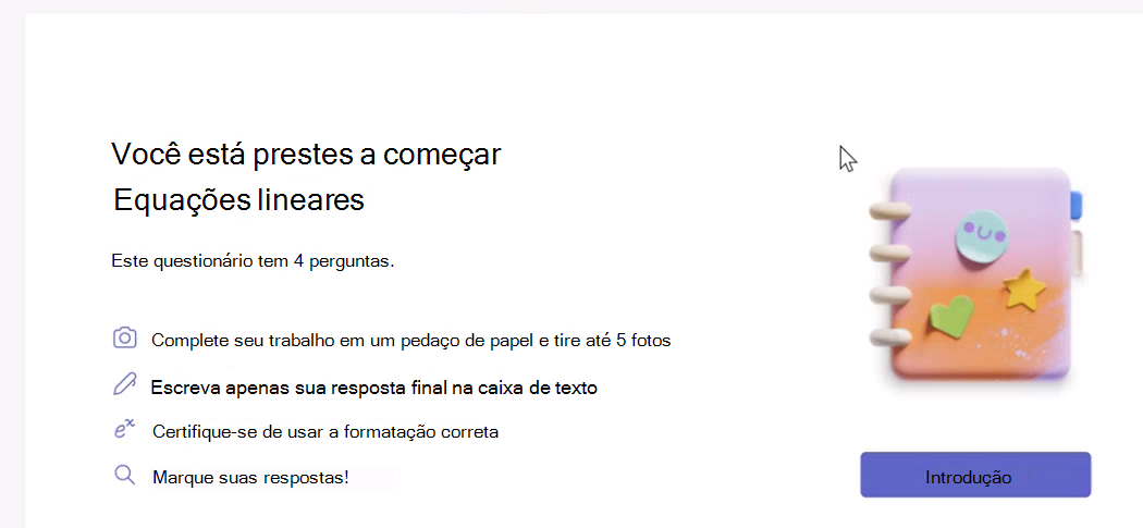 Captura de tela da caixa de diálogo iniciar.