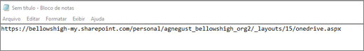 Captura de ecrã do URL.