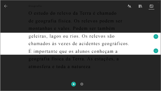 Captura de ecrã do ícone correesponding.