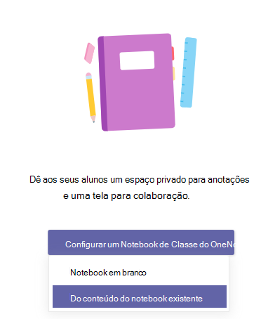 Captura de ecrã a mostrar o conteúdo existente.
