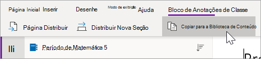Selecione Copiar para a Biblioteca de Conteúdos.