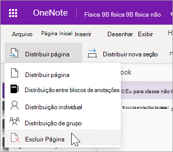 Selecione Excluir Página.