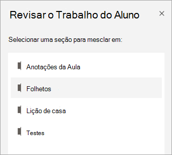 Selecione uma seção a ser analisada.