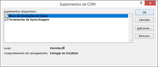 Painel de Suplementos COM