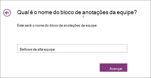 Selecione um Nome para o seu Bloco de Notas de Docentes