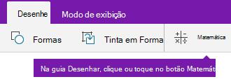 O botão Matemática na guia Desenhar