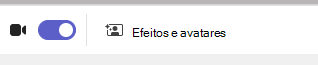 Captura de tela de efeitos e avatares.