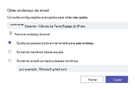Receber email