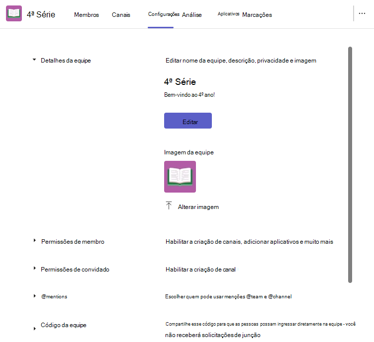 Configurações